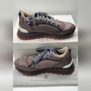 Brucello Cucineli Shearling Sneakers